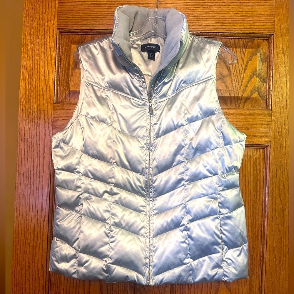 Lands' End Silver Puffer Vest